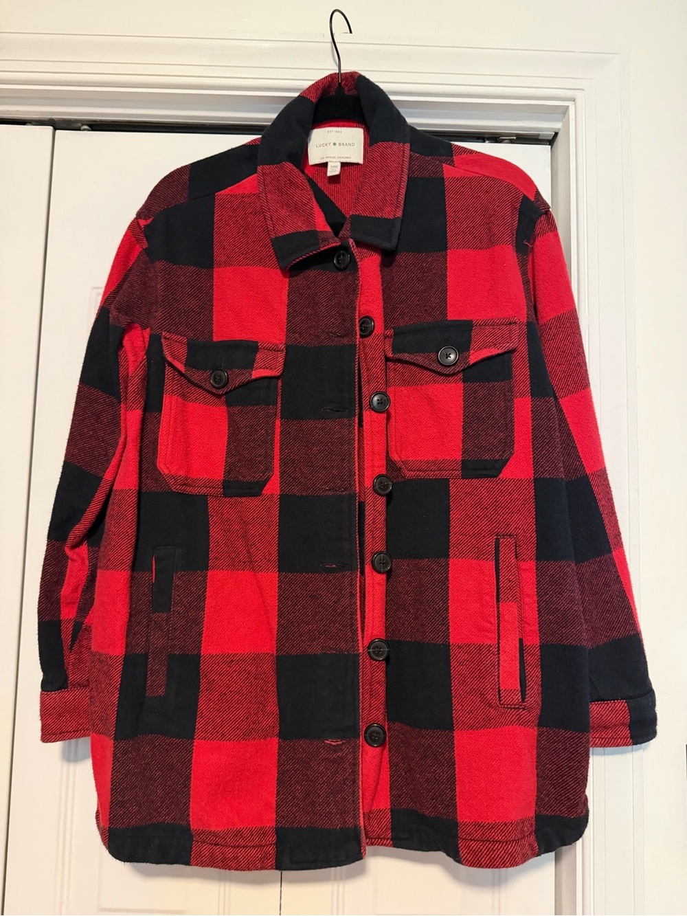 Lucky Brand Red and Black Buffalo Plaid Utility Jacket